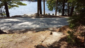 Country road between cottage and private beach. Several steps to cottage