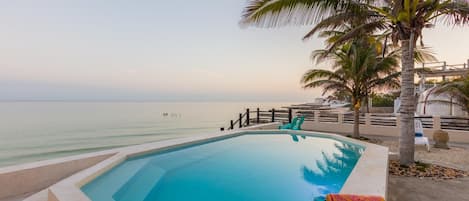 New, larger, filtered pool overlooking the Gulf of Mexico.