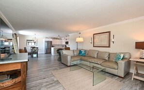 Full View of Living, Dining, and Kitchen 