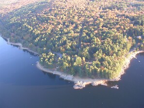 Areal view of rockymanor, The beach encompasses the point in the forefront