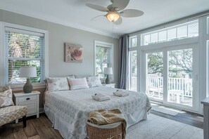 First floor guest bedroom with adjoining porch