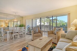 Open from living room to dining room