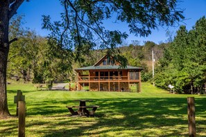View of Log Cabin from River