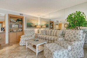 Comfy, cozy seating in the living room