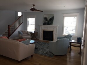 Gas fireplace for cozy (off season) comfort.  