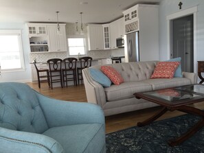 Beautifully appointed kitchen and living area
