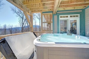 Deck Area--- Hot Tub, Downstairs 