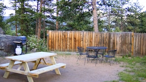 Grill up outside (grill & propane provided).  Picnic table.