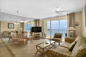 Living room and dining area