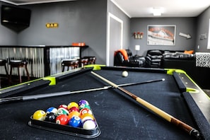 Nothing says a weekend away with a pool table and a dart boad!!  We have both!!