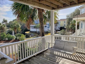 Relaxing front porch with swing