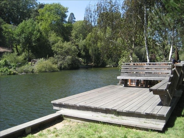 The deck overlooking the creek