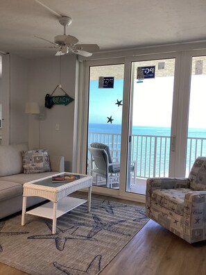 Living room with brand new furniture & luxury vinyl floor