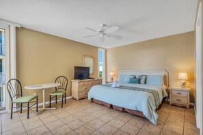 Bed and dining area