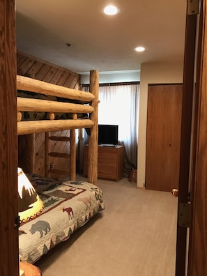 Second bedroom with full and single bed on top