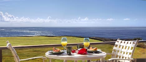 Unobstructed view of the beautiful Pacific Ocean from our lanai.