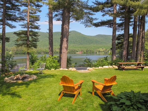 Gorgeous views from front yard - there is a small road between us and the lake