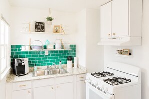 Kitchen with gas range 