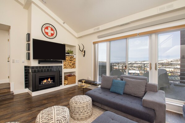 SWP Crestview 507 TV and fireplace