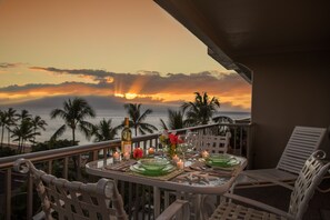 Stunning sunset at dinner overlooking Lanai