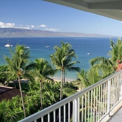 Our balcony is a south facing view with the Island of Lanai in the distance.