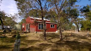 North view of barn from lawn.