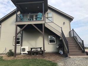 Outside entrance and stairs. Grill and picnic table available for your use.