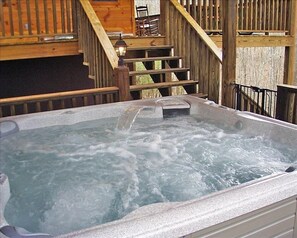 Hot tub in gazebo