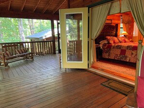Large porches, hot tub gazebo in background