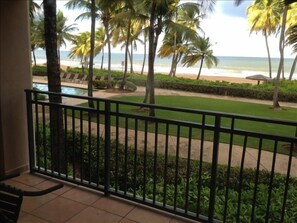 Breezy views of pool, ocean ,and beach. 