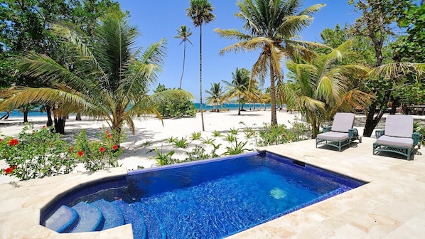 Beachfront private pool