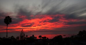 Fiery sunset from the unit. 