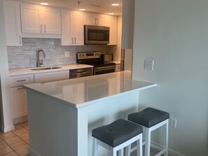 Bar area with bar stools