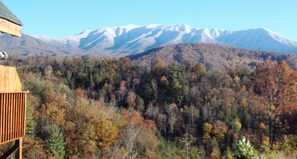 Snowcapped Mt. LeConte in Late Autumn as Viewed from Parking Lot