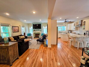 View of living room and kitchen