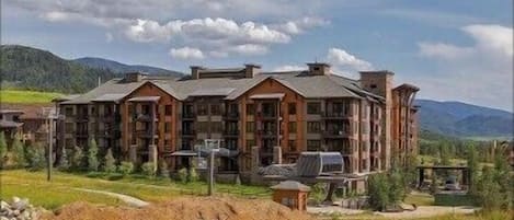 Exterior View of the Trailhead Lodge and Wildhorse Gondola