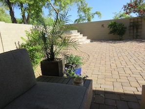 View of Hot Tub from covered patio.