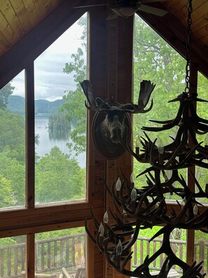 Upper Living area and view of lake.