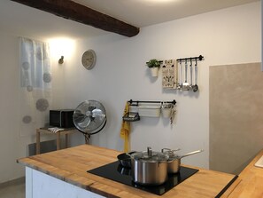 View of kitchen from dining area