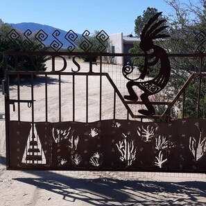 Kokopelli greets you at the gate
