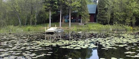 Front view of Cabin on private lake