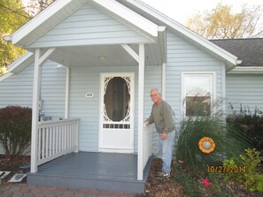 Freshly painted front porch