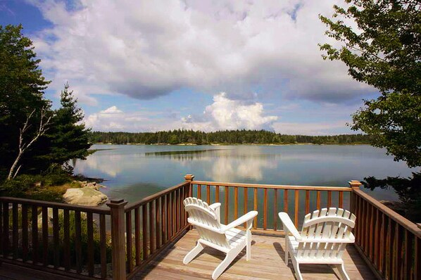 View from deck with great water view.