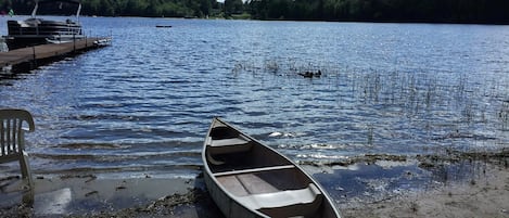 Use the canoe or the paddleboat (provided) for exploring or fishing!