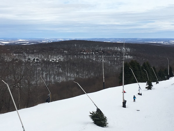 View from Condo porch looking towards Goosebumps Slope and Boomerang Trail