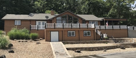 Front of house.  Notice the great deck and fire pit area on the left