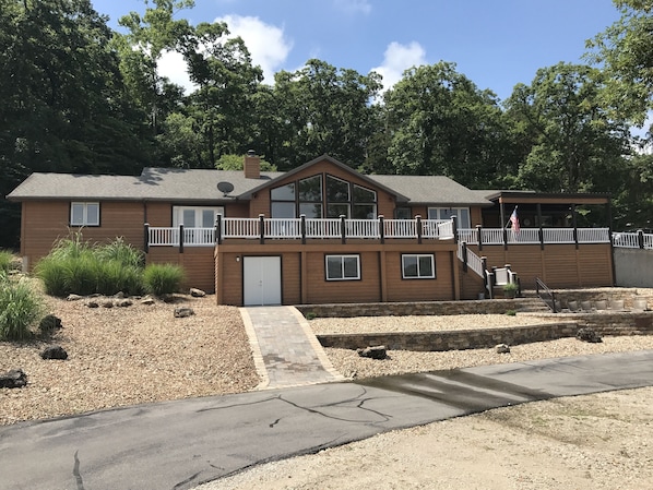 Front of house.  Notice the great deck and fire pit area on the left