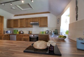 Well equipped kitchen with home made bread in your welcome basket