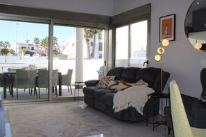 Open plan lounge with air conditioning