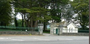 The entrance to the estate with the gate lodge